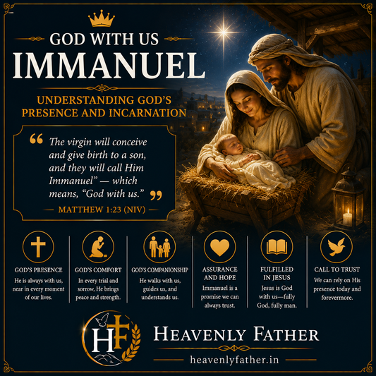 Immanuel God with us — the nativity story of Jesus fulfilling Isaiah's prophecy of divine presence, Matthew 1:23
