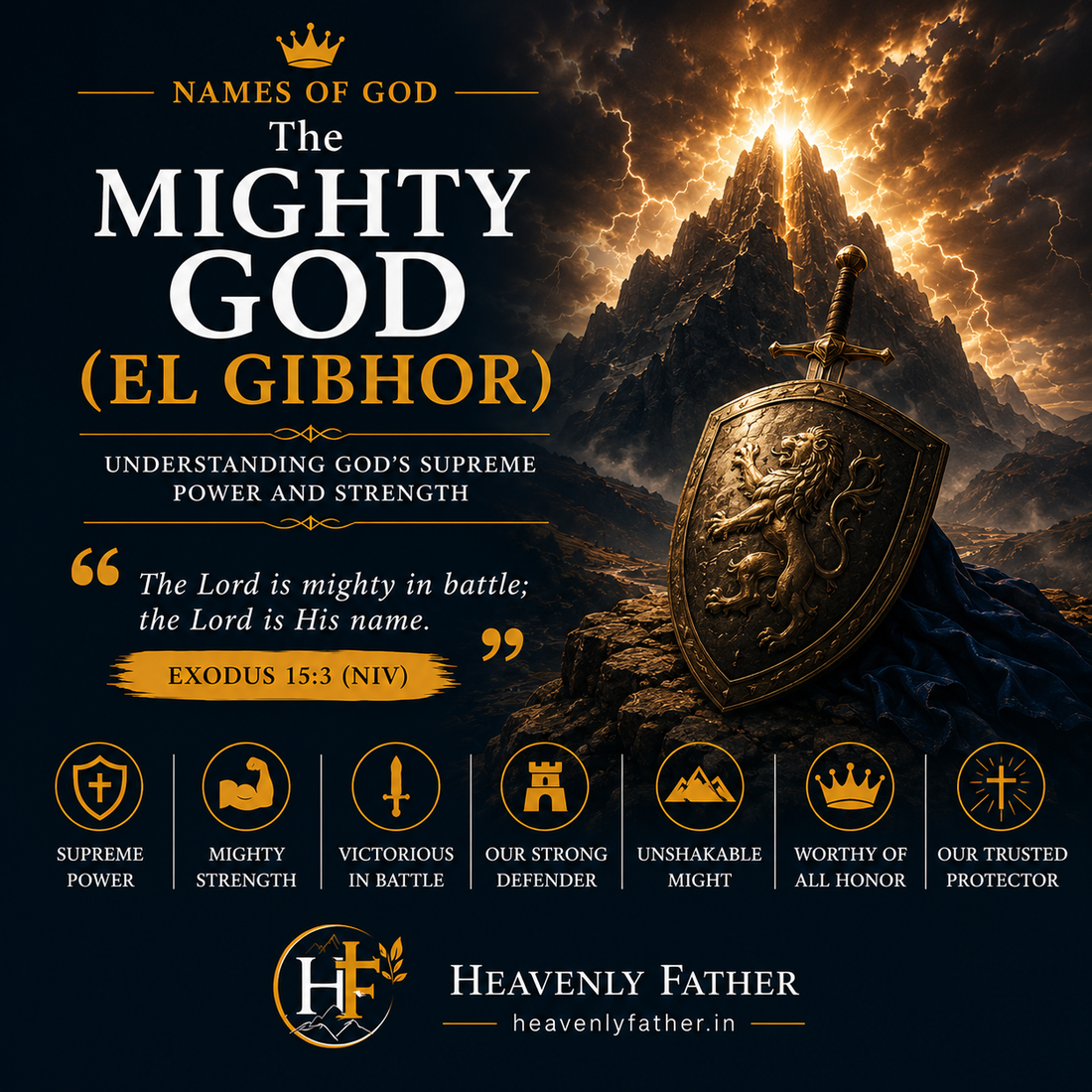 El Gibhor the Mighty God — supreme power and strength as divine warrior and protector of His people, Isaiah 9:6