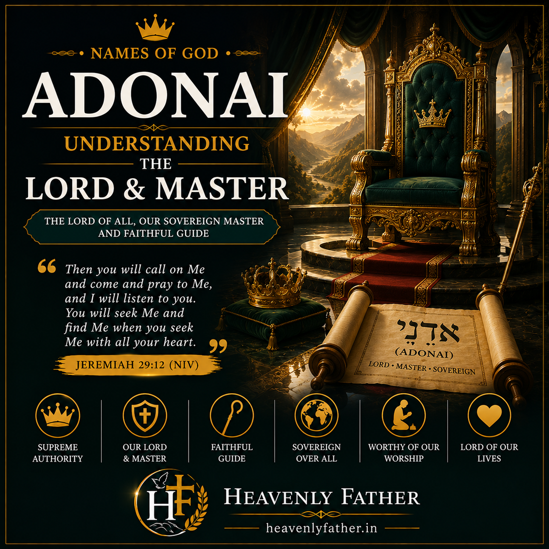 Adonai Lord and Master — God's sovereign authority, majestic lordship, and covenant care over all creation, Psalm 8:1